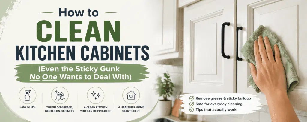 How to Clean Kitchen Cabinets (Even the Sticky Gunk No One Wants to Deal With) 1 Deep Clean Kitchen Cabinets – Easy Steps for Sticky Buildup