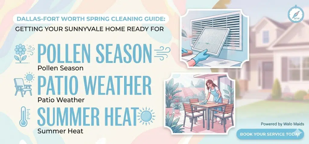 Dallas-Fort Worth Spring Cleaning Guide: Getting Your Sunnyvale Home Ready for Pollen Season, Patio Weather, and Summer Heat 1 Sunnyvale Spring Cleaning: Pollen, Patios & Summer Prep