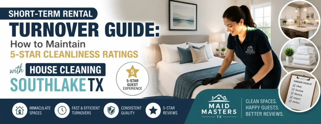 Short-Term Rental Turnover Guide: How to Maintain 5-Star Cleanliness Ratings with House Cleaning Southlake TX 1 Short-Term Rental Cleaning Guide Southlake TX