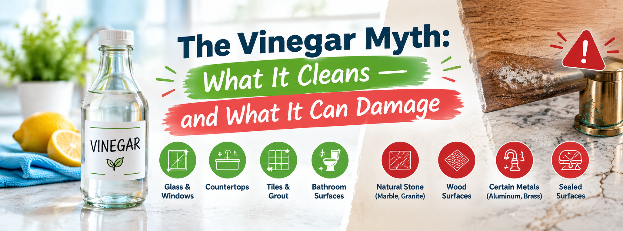Vinegar Cleaning Myth: What It Cleans & Can Damage