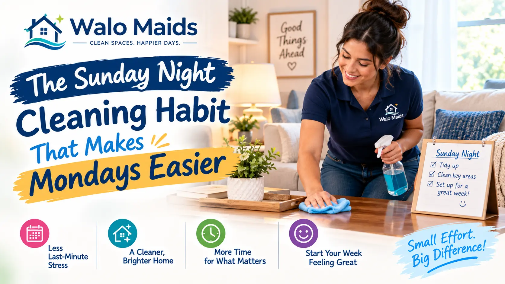 Sunday Night Cleaning Habit for Easier Mondays