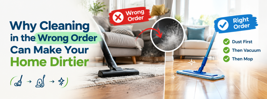 Why Cleaning in the Wrong Order Can Make Your Home Dirtier 1 Cleaning in the Wrong Order Can Make Your Home Dirtier