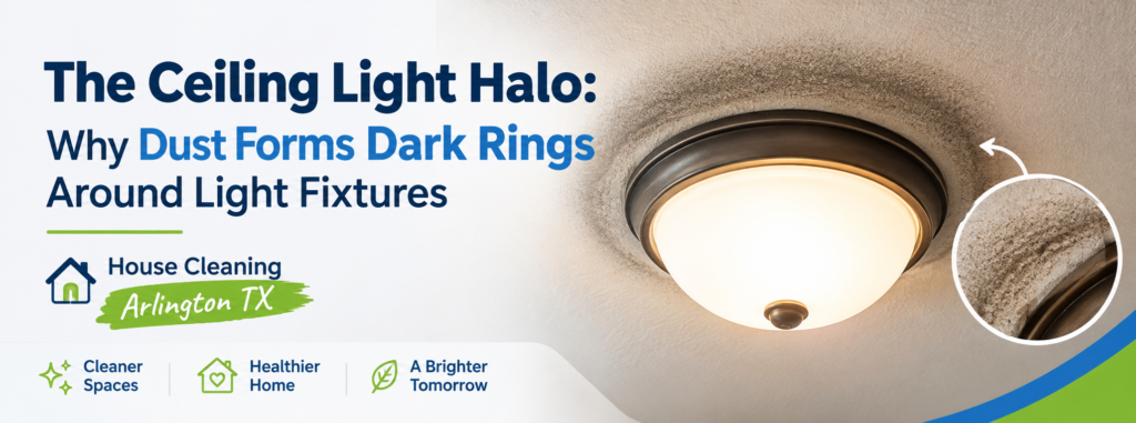 The Ceiling Light Halo: Why Dust Forms Dark Rings Around Light Fixtures | House Cleaning Arlington TX 1 House Cleaning Arlington TX: Ceiling Light Dust Rings